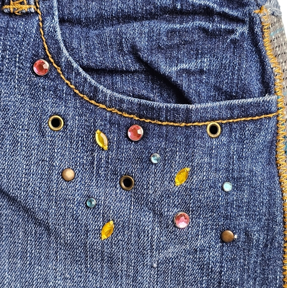 Nickelodeon Zoey 101 Denim Patchwork Mini Skirt euc - Picture 6 of 13